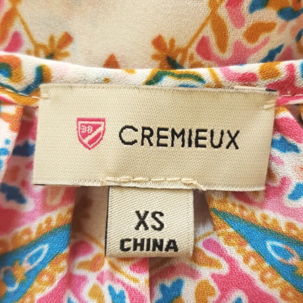 Cremieux Pink Teal Mustard Halter Neck A-Line Top XS - Picture 12 of 13